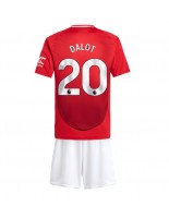 Manchester United Diogo Dalot #20 Domácí dres pro děti 2024-25 Krátký Rukáv (+ trenýrky)